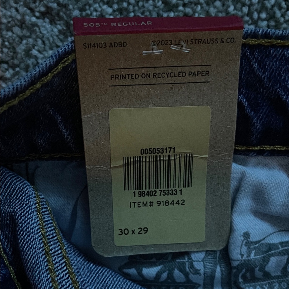 Levi's Men's Straight Jeans - Dark Blue Denim - Picture 5 of 5